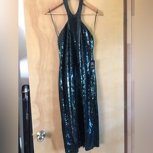 Green sequin party dress, NWT